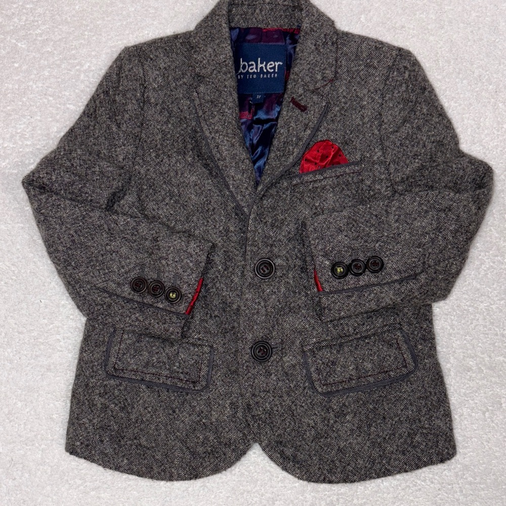 Ted Baker Charcoal wool blend Blazer suit coat boys 3t